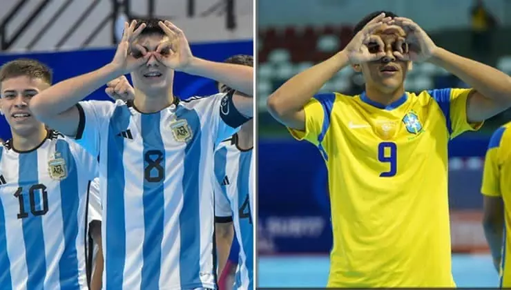 futsal tournament, the youth of Argentina, the opponent is Brazil