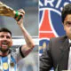 Messi trophy celebration & PSG president khelaifi