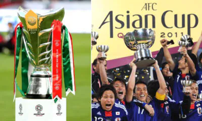 Afc asian cup trophy and 2011 winner Japan