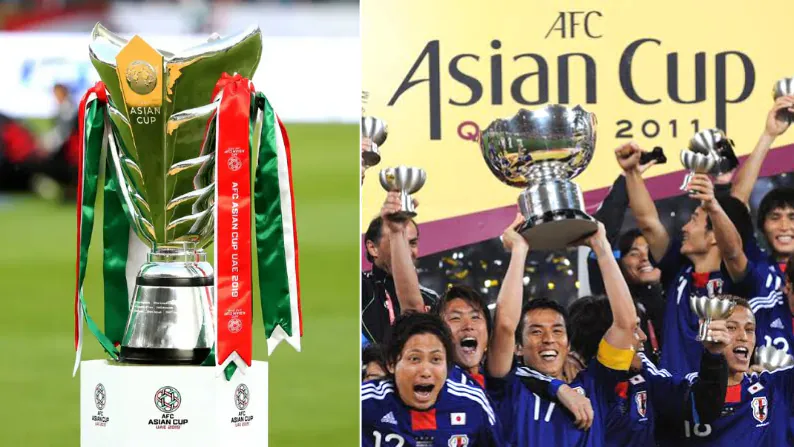 Afc asian cup trophy and 2011 winner Japan