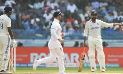 India bat against England in Hyderabad test