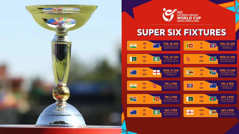 U19 world cup 2024 trophy and super six fixtures