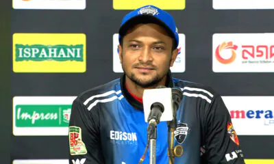 Shakib al hasan press briefing with Rangpur Jersey