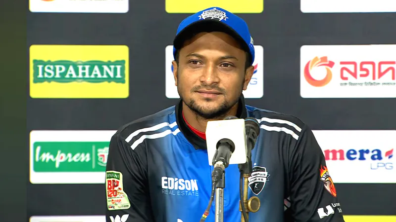 Shakib al hasan press briefing with Rangpur Jersey