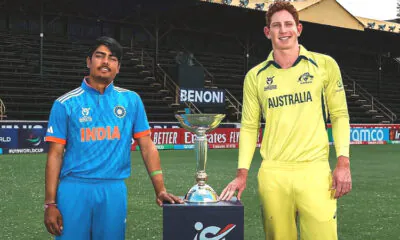 India vs Australia with trophy u19 world cup 2024