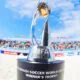 Beach soccer football World Cup trophy