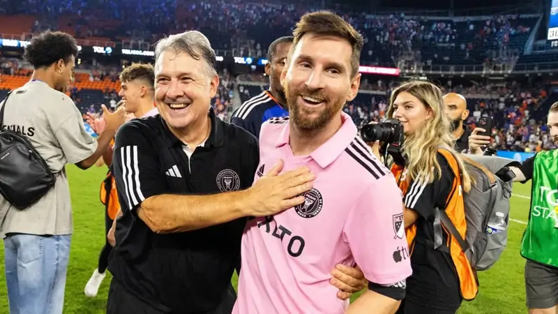 Lionel Messi with Inter Miami Coach Gerardo Martino