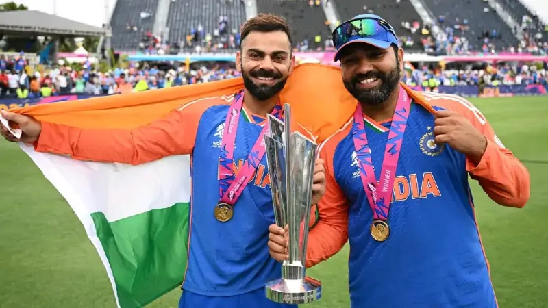 Viral Kohli and Rohit Sharma with World cup