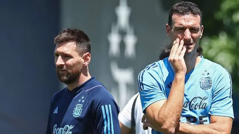 Lionel Messi and Lionel Scaloni