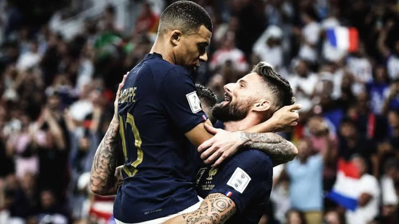 Kylian Mbappe and Olivier Giroud