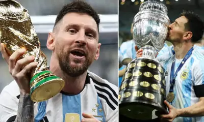 How many finals did Messi play in Argentina's jersey?