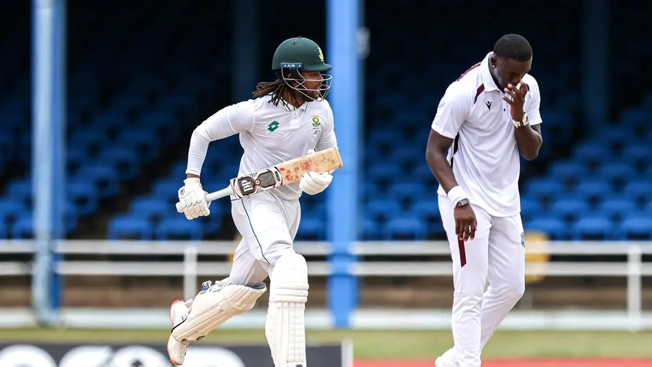 South Africa-Windies Test-15 overs played on the first day