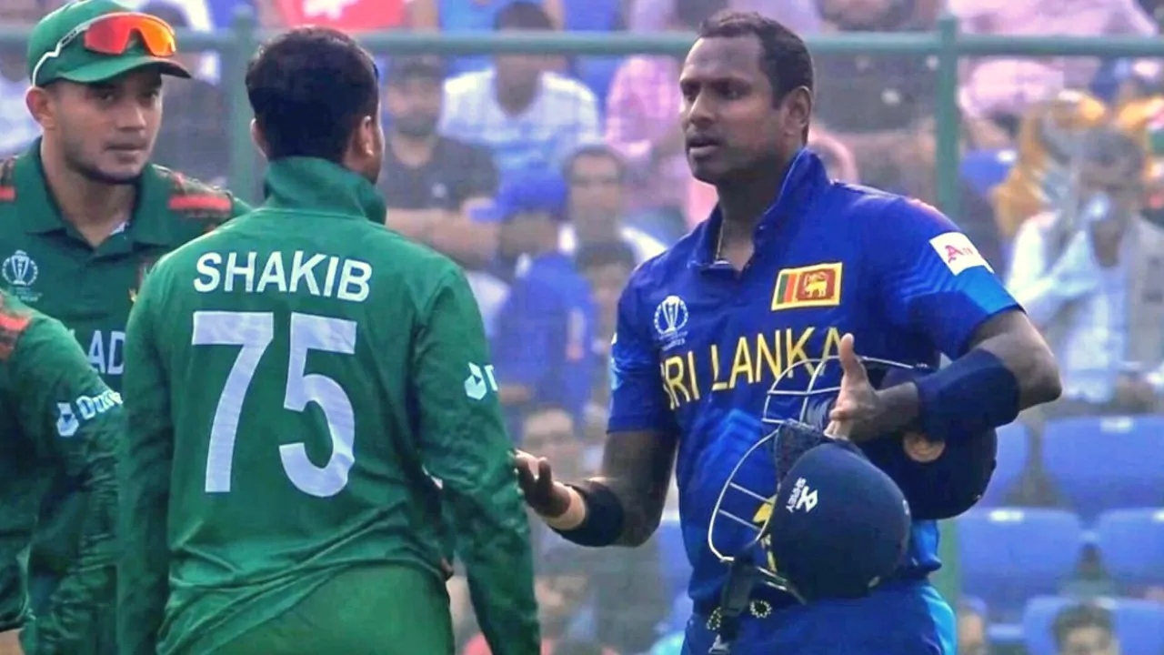 Shakib and Mathews; time out