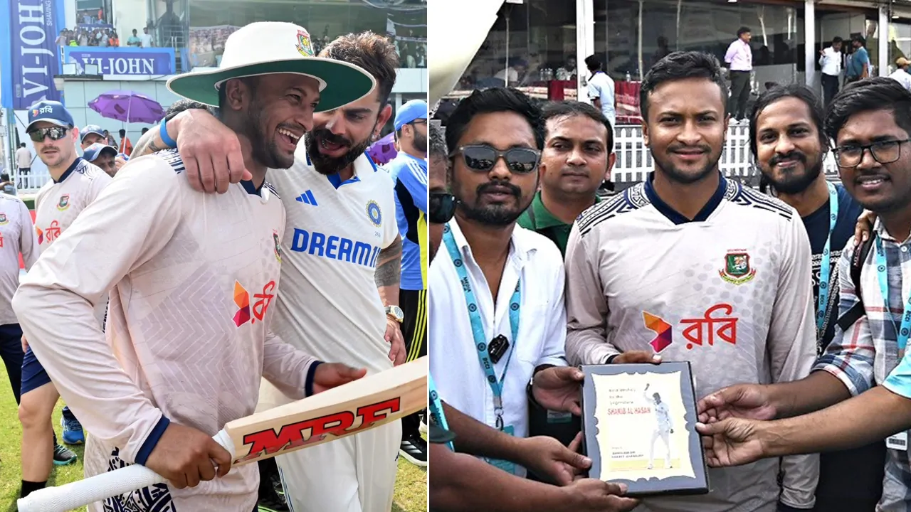 Shakib received the gift of Kohli-Pant and the honor of the journalists