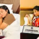 women footballer sleep with saff trophy