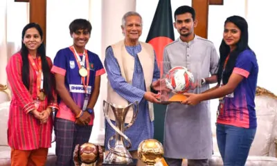 Saff won footballer with chief advisor of Bangladesh