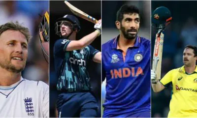 England's Joe Root and Harry Brook, India's Jasprit Bumrah and Australia's Travis Head