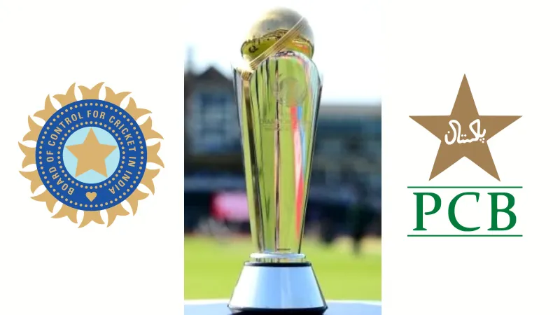 Champions trophy, PCB and BCCI logo