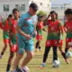 Peter Butler with Bangladesh Women's Football Team