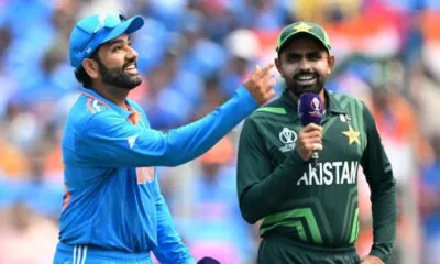 India and Pakistan toss moment; Rohit sharma and Babar Azam