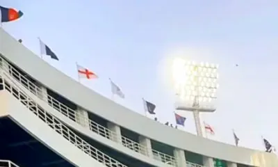 Team flags in Karachi Stadium