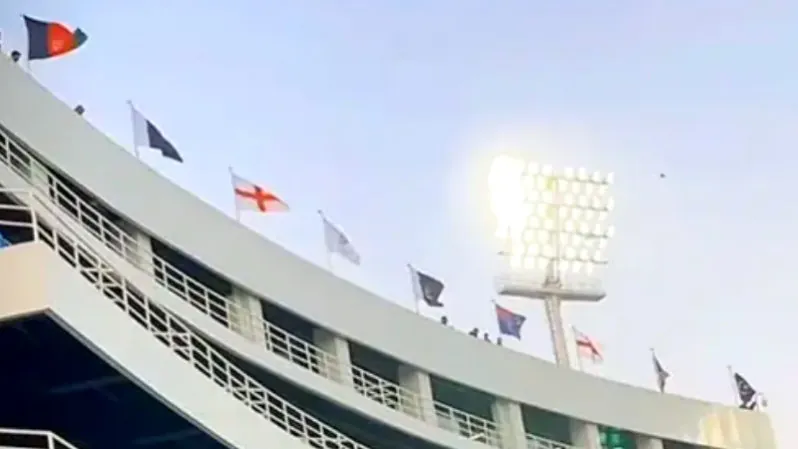 Team flags in Karachi Stadium