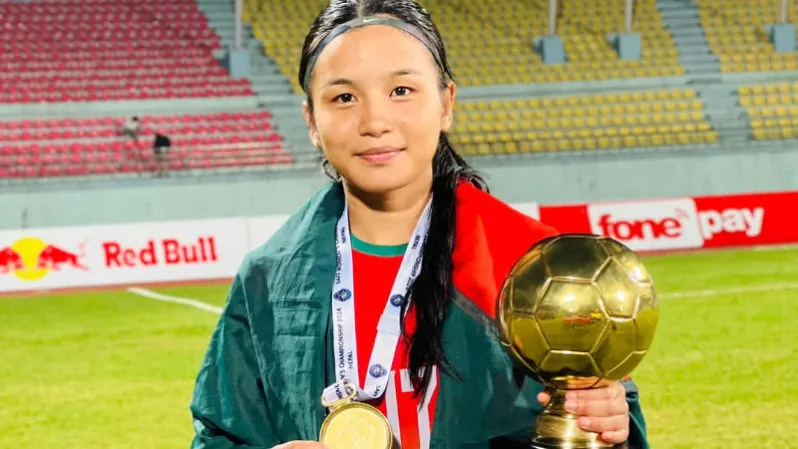 Saff winner footballer Ritu Porna Chakma